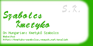 szabolcs kmetyko business card