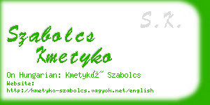 szabolcs kmetyko business card